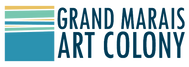 Grand Marais Art Colony Logo with colorful and abstract horizon lines