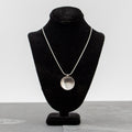 Rebecca Wicklund - ⅞” concave hammered silver round pendant necklace 18”