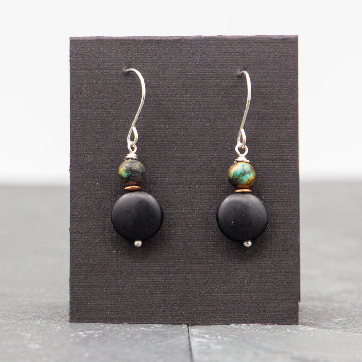 Rebecca Wicklund - Onyx Copper Aurora Earrings