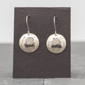 Rebecca Wicklund - Large convex round hammered silver earrings