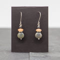 Rebecca Wicklund - Gray Silver Peach Black Earrings